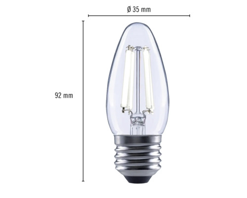 Bec în formă de lumânare cu dimensiunile de 92 mm înălțime și 35 mm diametru
