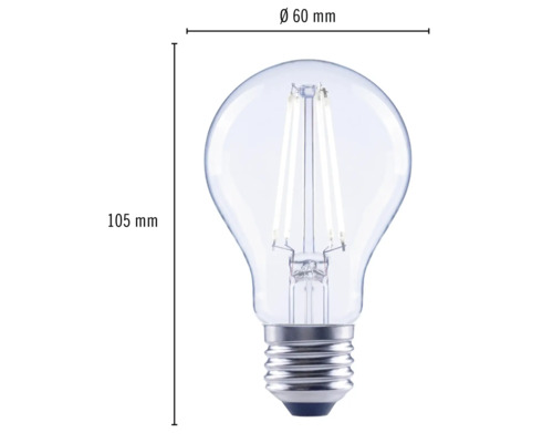 Imagine cu un bec LED cu dimensiunile de 105 mm înălțime și 60 mm în diametru