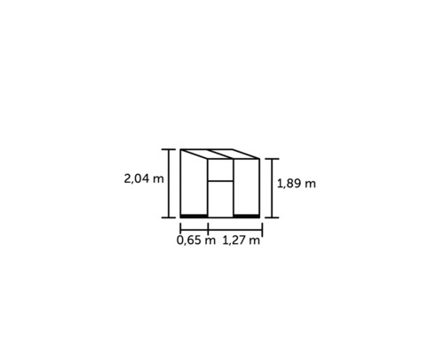 Desen tehnic al unei căsuțe de grădină cu dimensiuni