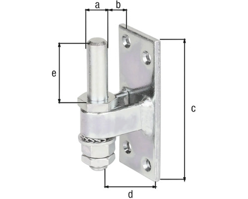 Șarnier reglabil cu placă pentru porți din lemn