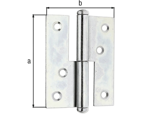 Balama de ușă cu indicații de lățime a și b