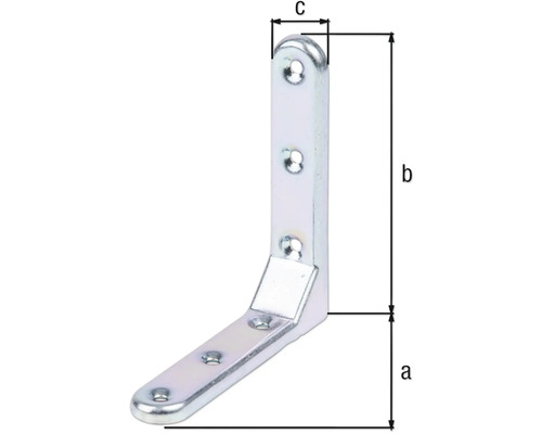 Conector de colț din metal cu dimensiunile a, b și c