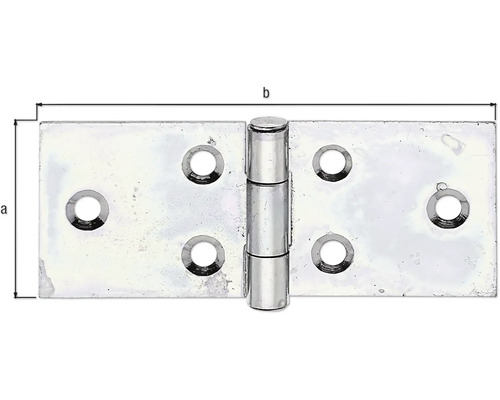 Balama metalică cu găuri pentru șuruburi și dimensiuni