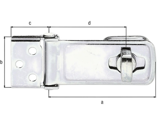 Dimensiunile unui zăvor de blocare reprezentate