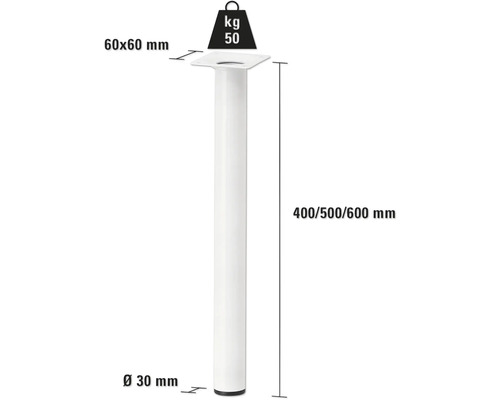 Picior cu dimensiunile de 400, 500 sau 600 milimetri, capacitate portantă de până la 50 kilograme