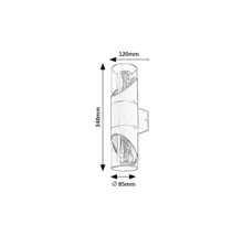 Schiță a unei lămpi de perete cu dimensiuni