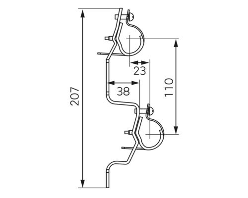 Desen tehnic al unei cleme de țeavă cu dimensiuni