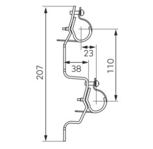 Desen tehnic al unei cleme de țeavă cu dimensiuni