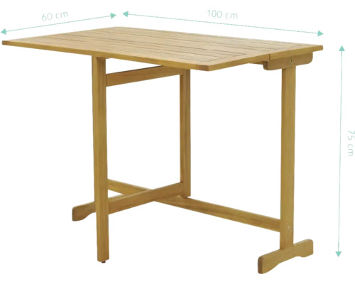 Masa din lemn cu dimensiunile de 60 pe 100 pe 75 de centimetri
