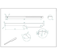 Desen tehnic al unui element de construcție cu indicații dimensionale