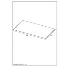 Desen tehnic al unei plăci cu dimensiunile 806 x 460 x 28 mm