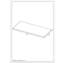 Desen tehnic al unui blat de lucru cu dimensiunile 1008 x 460 x 28 milimetri