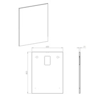 Desen tehnic al unui placaj de cadă cu dimensiunile 600 x 800 x 19 mm.