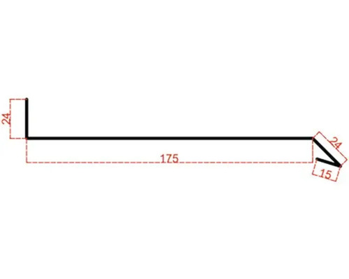 Desen tehnic al unui profil cu dimensiuni