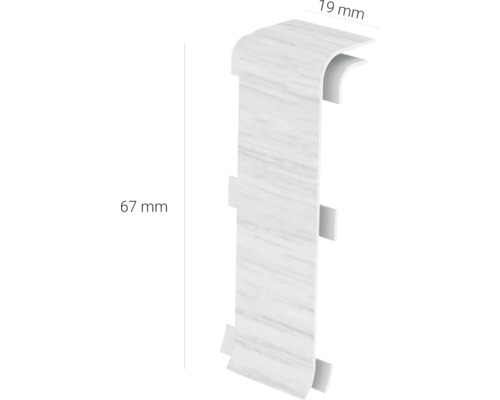 Clip pentru plintă, lungime 67 mm și lățime 19 mm