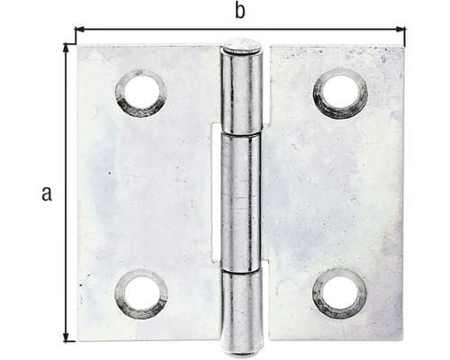 Imagine a unei balamale de ușă cu dimensiunile a și b