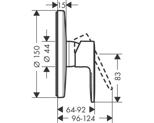 Desen tehnic al unui robinet cu dimensiuni