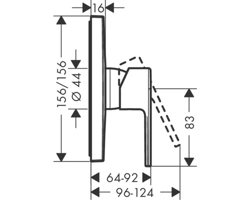 Desen tehnic al unui robinet cu dimensiuni