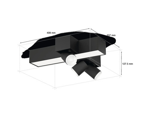 Lumină de plafon cu dimensiuni