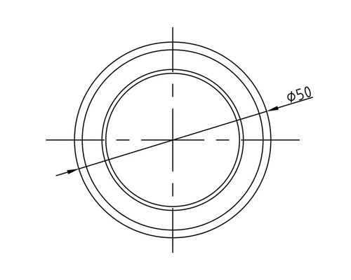 Desen tehnic al unei conducte cu un diametru de 50 de milimetri
