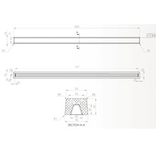 Desen tehnic cu dimensiunile unui profil