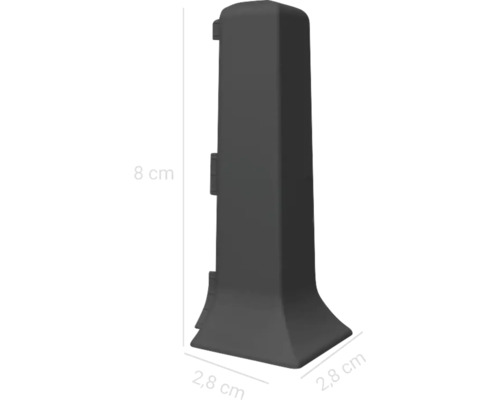 Șină de colț gri închis cu dimensiunile 9,8 x 2,8 cm