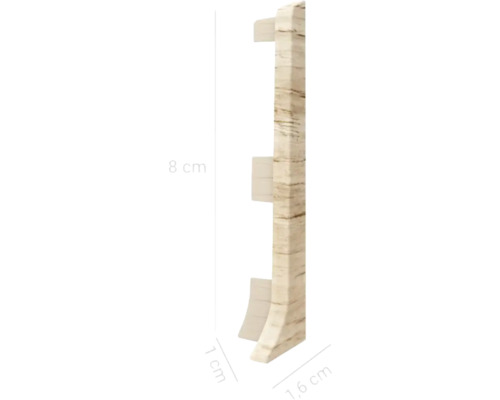 Șipcă din lemn cu dimensiunile de 8 cm înălțime, 1 cm lățime și 1,6 cm adâncime.