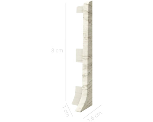 Fâșie decorativă cu dimensiunile de 8 cm înălțime, 1 cm adâncime și 1,6 cm lățime