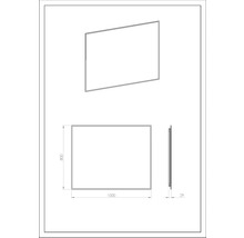 Desen tehnic al unei oglinzi cu dimensiunile 1000 x 800 x 29 mm