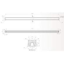 Desen tehnic al unui profil cu indicații de dimensiuni