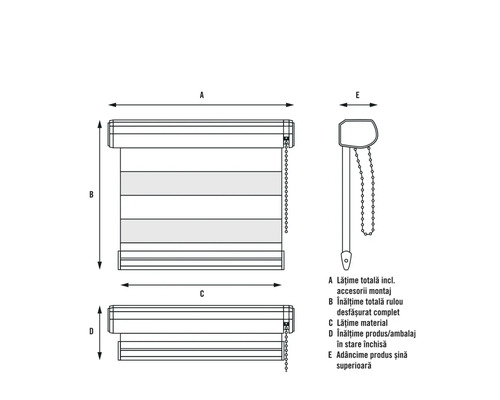 Desen tehnic al unui rulou cu dimensiuni