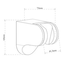 Desen tehnic al unui suport pentru cap de duș cu dimensiuni