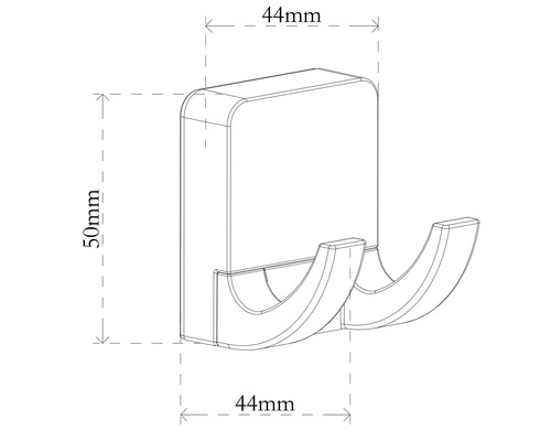 Desen tehnic al unui cuier dublu cu dimensiuni