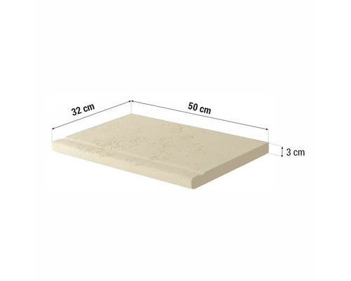Piatră de margine pentru piscină cu dimensiunile de 50 cm lungime, 32 cm lățime și 3 cm înălțime