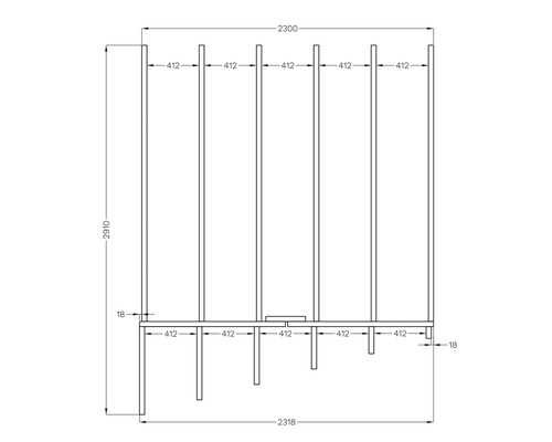 Desen tehnic al unui raft cu dimensiuni