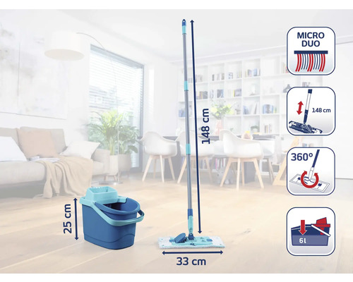 Set de curățare a podelelor cu găleată și mop pentru curățarea pardoselilor