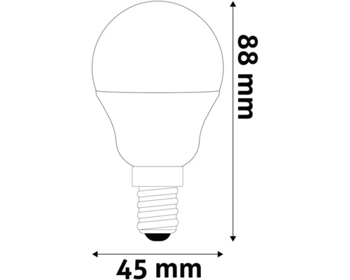 Imagine a unui bec LED cu dimensiunile de 45 pe 88 milimetri