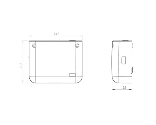 Dimensiunile unui capac: 147 x 117 x 55 milimetri
