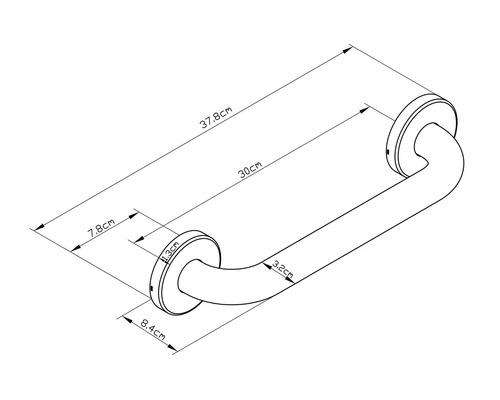 Desen tehnic al unui mâner cu dimensiuni