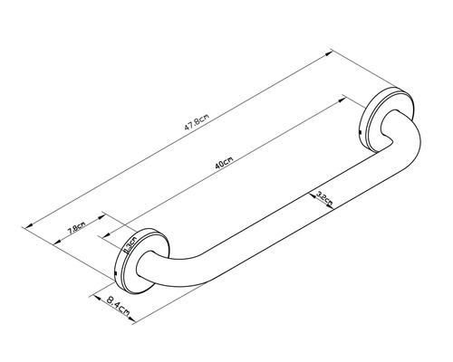 Desen al unui mâner de susținere cu dimensiuni