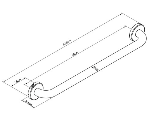 Desen tehnic al unui mâner cu dimensiuni